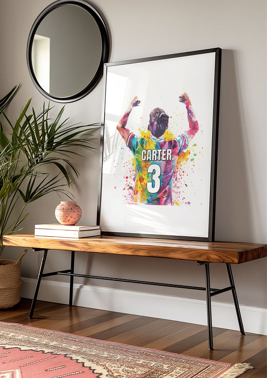 Personalised Multi Coloured Football Wall Art Print