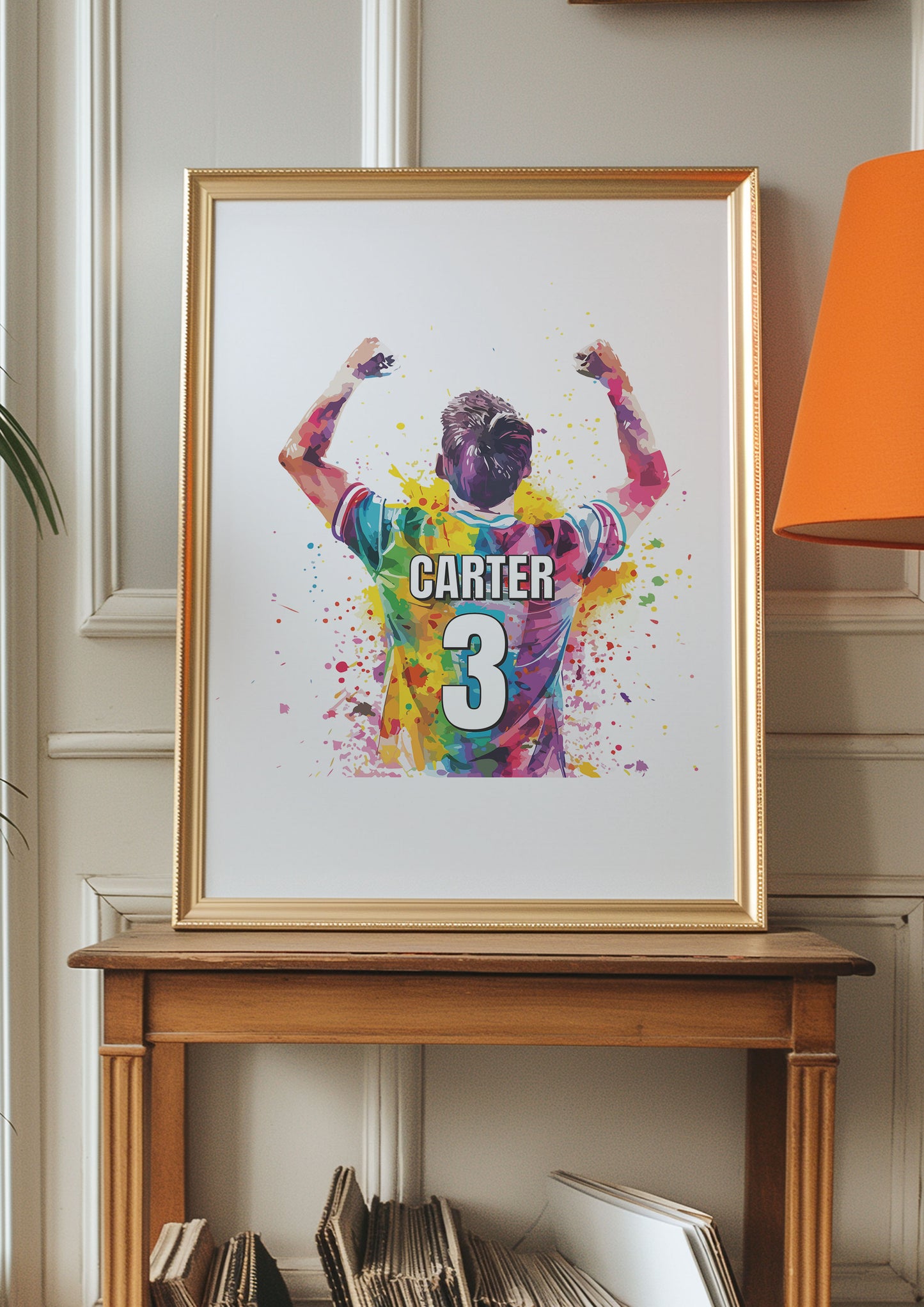 Personalised Multi Coloured Football Wall Art Print