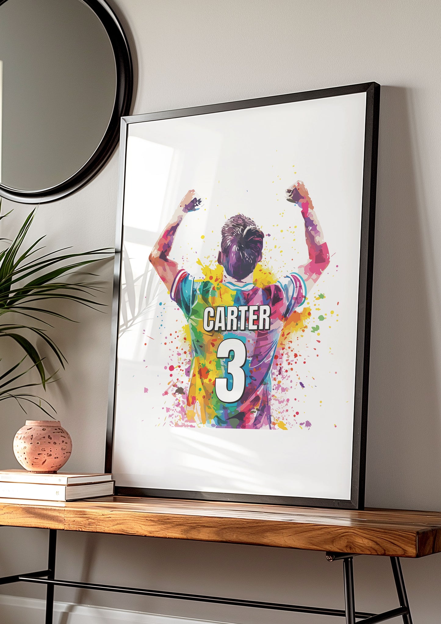 Personalised Multi Coloured Football Wall Art Print