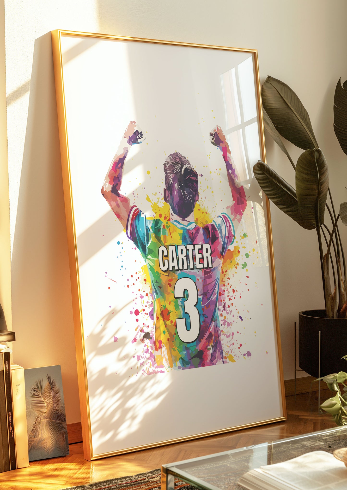 Personalised Multi Coloured Football Wall Art Print