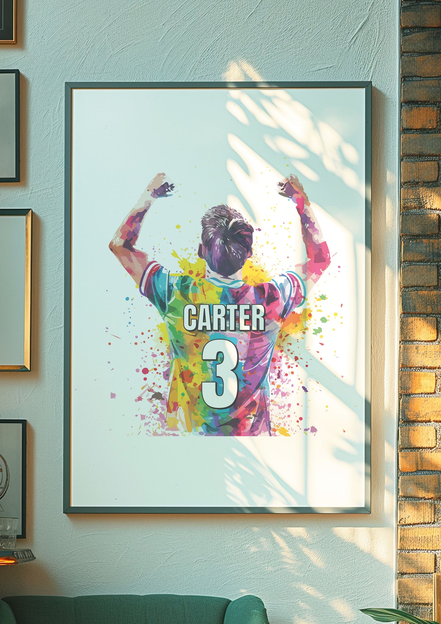 Personalised Multi Coloured Football Wall Art Print