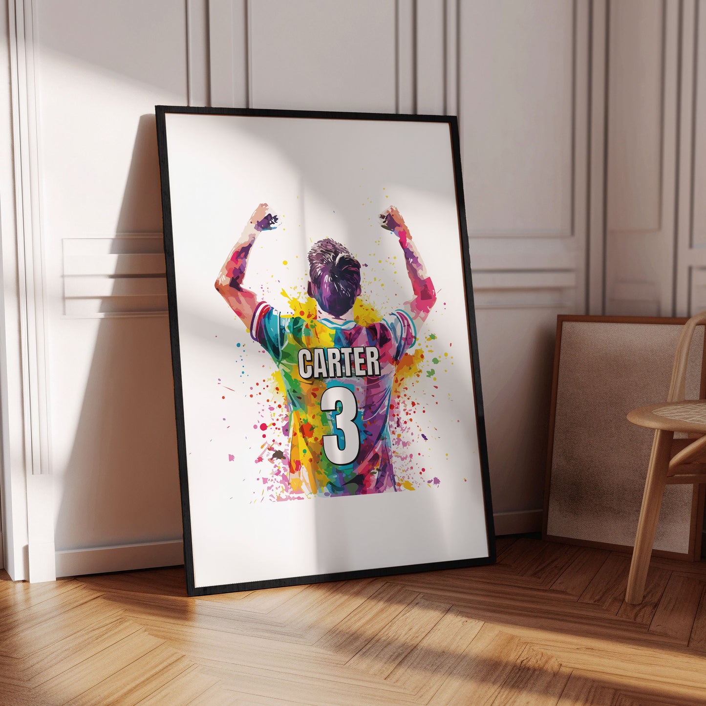 Personalised Multi Coloured Football Wall Art Print