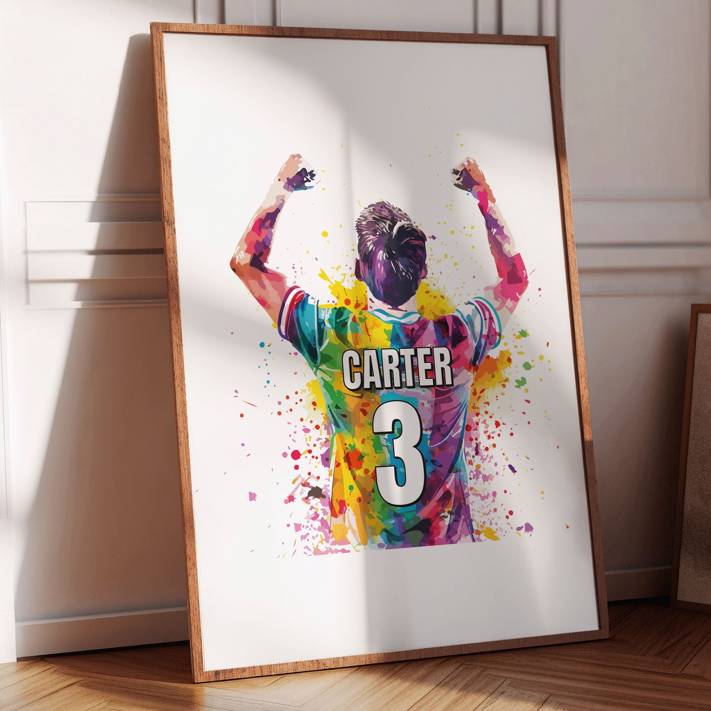 Personalised Multi Coloured Football Wall Art Print