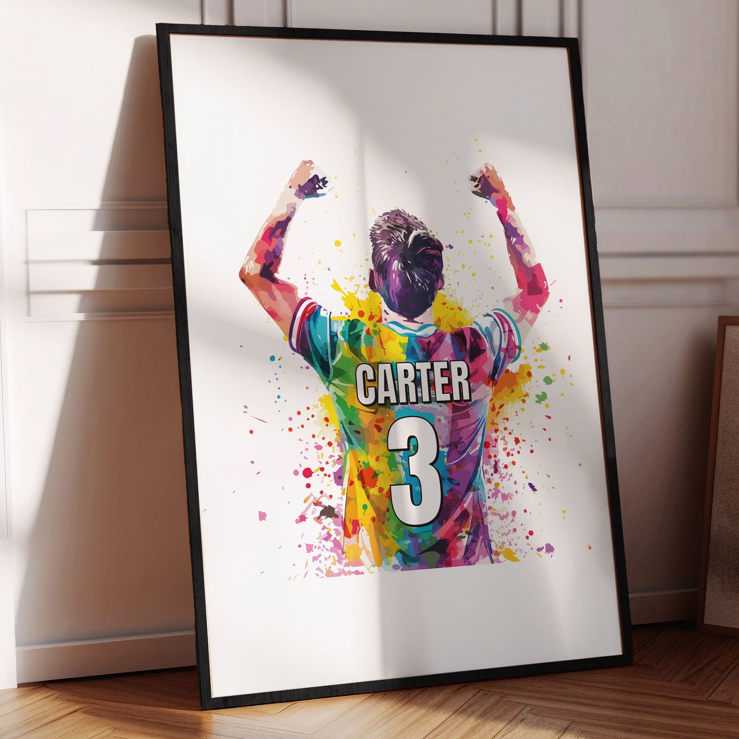 Personalised Multi Coloured Football Wall Art Print