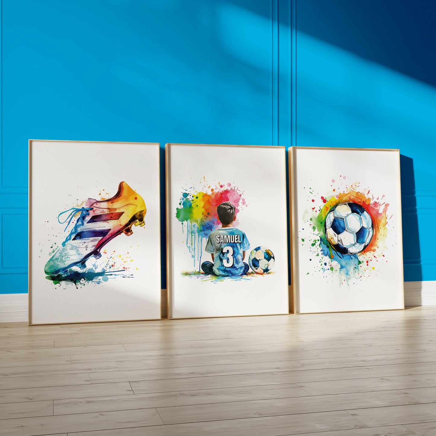 Personalised Watercolour Football Set