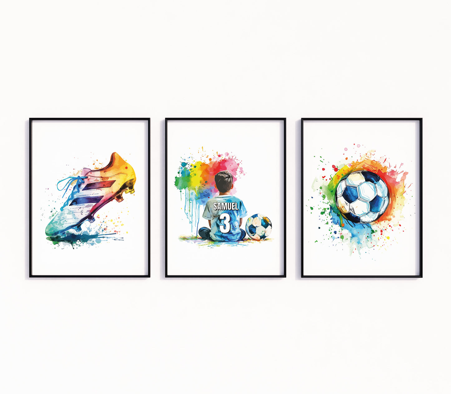 Personalised Watercolour Football Set