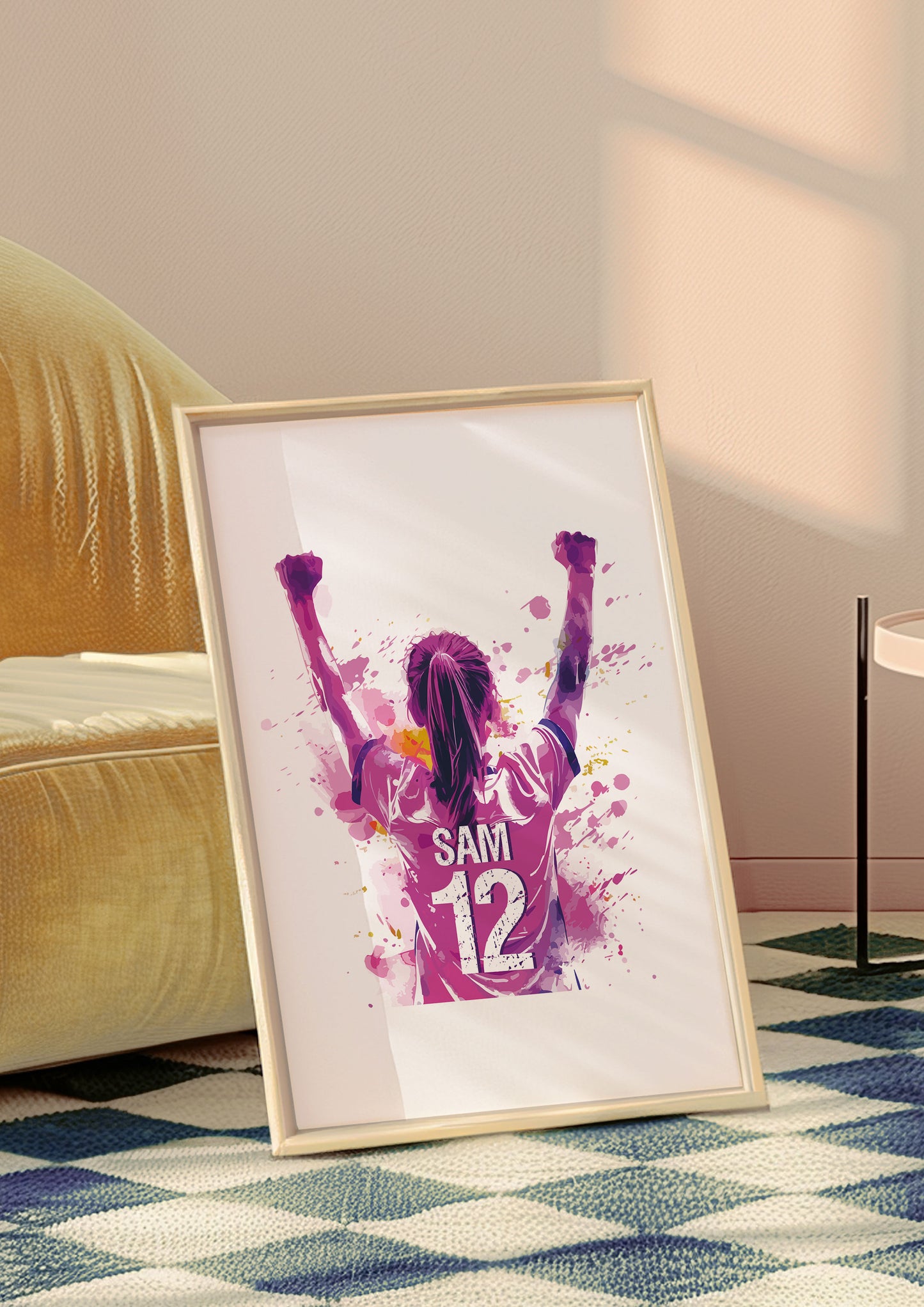 Personalised Football Prints Girls Bedroom Decor, Kid Bedroom Football Decor, Football Shirt Name Print,Personalised Football Wall Art Print