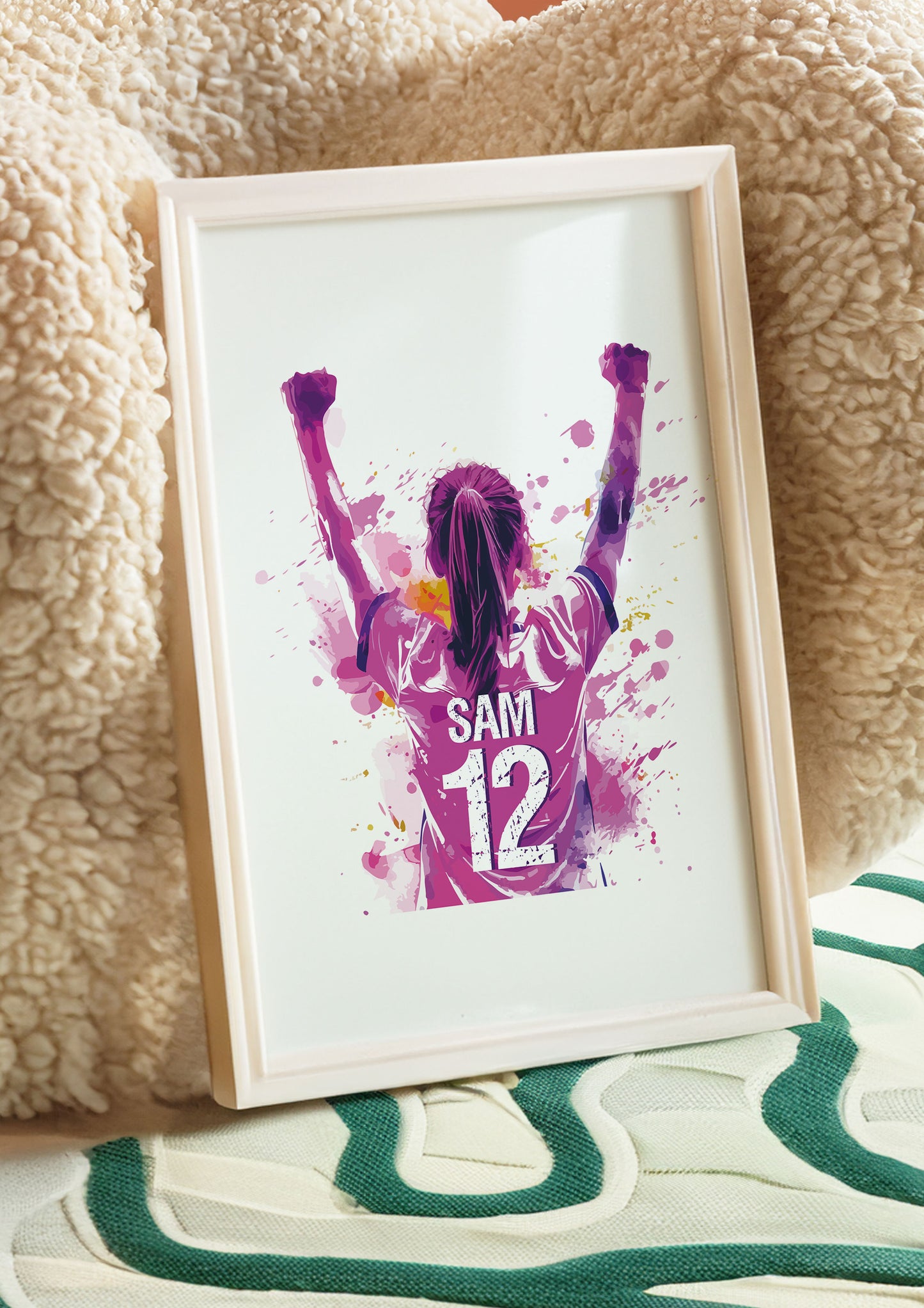 Personalised Football Prints Girls Bedroom Decor, Kid Bedroom Football Decor, Football Shirt Name Print,Personalised Football Wall Art Print