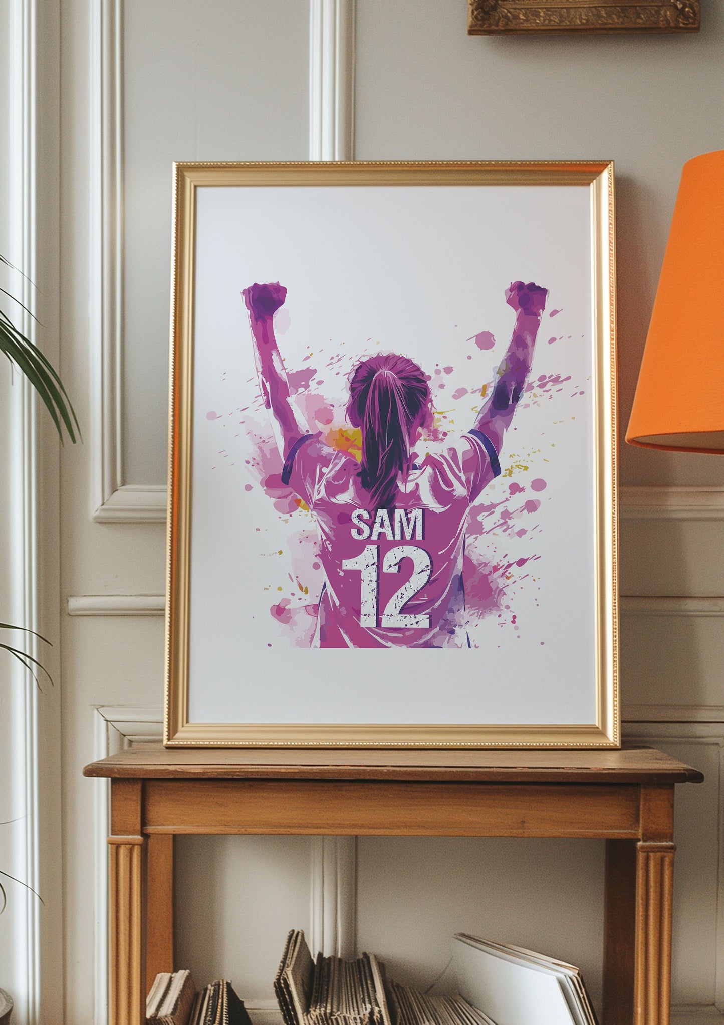 Personalised Football Prints Girls Bedroom Decor, Kid Bedroom Football Decor, Football Shirt Name Print,Personalised Football Wall Art Print