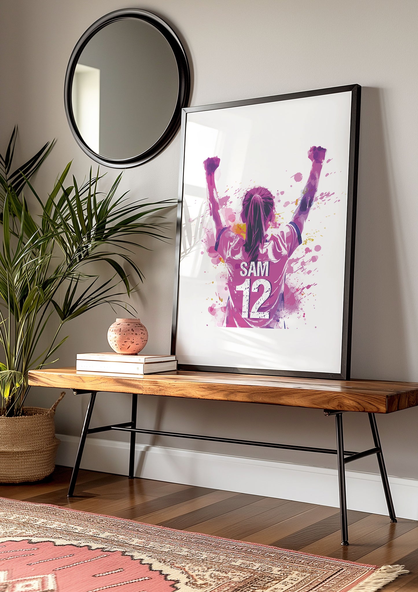 Personalised Football Prints Girls Bedroom Decor, Kid Bedroom Football Decor, Football Shirt Name Print,Personalised Football Wall Art Print