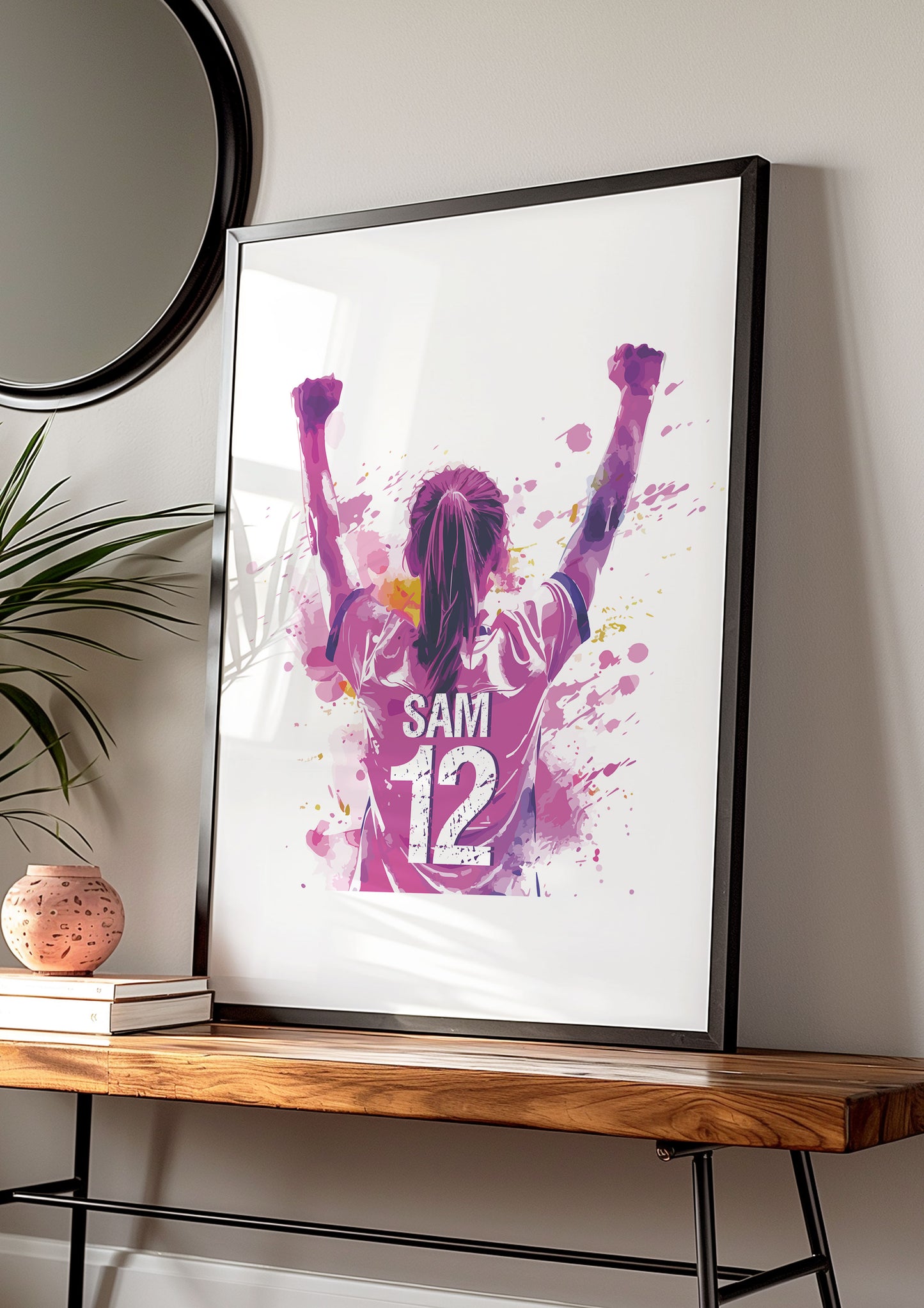 Personalised Football Prints Girls Bedroom Decor, Kid Bedroom Football Decor, Football Shirt Name Print,Personalised Football Wall Art Print