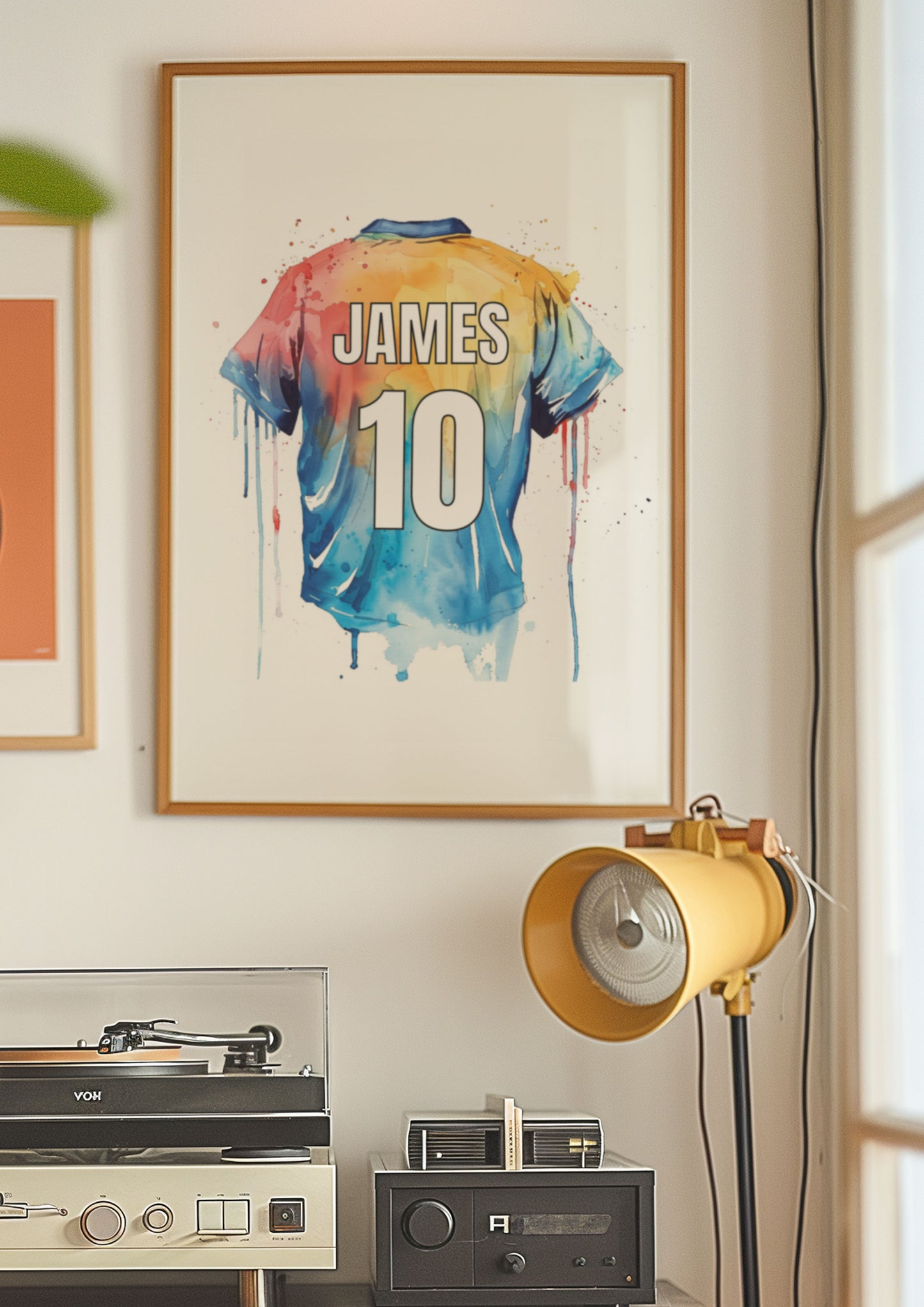 Personalised Football Shirt Watercolour Name Print