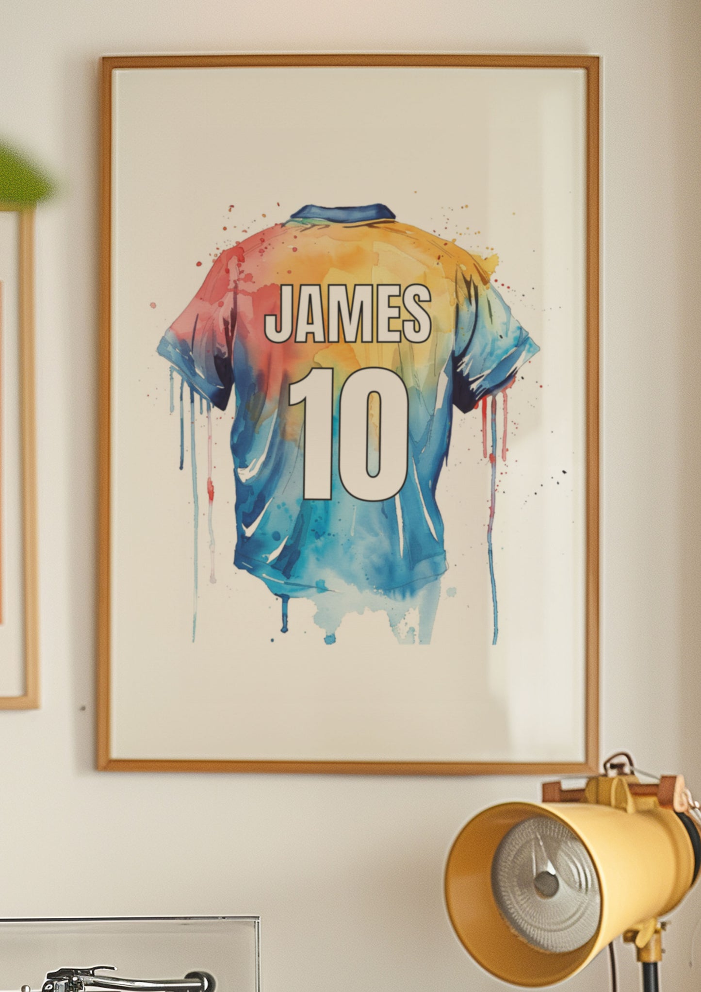 Personalised Football Shirt Watercolour Name Print