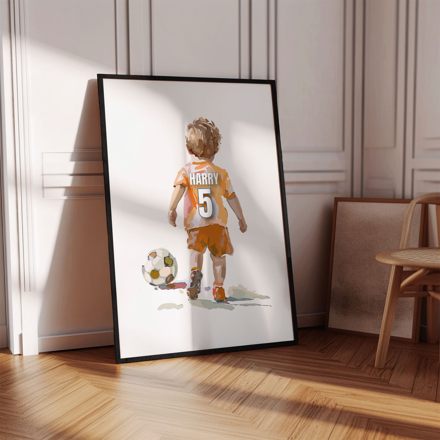 Personalised Young Boy Football Wall Art