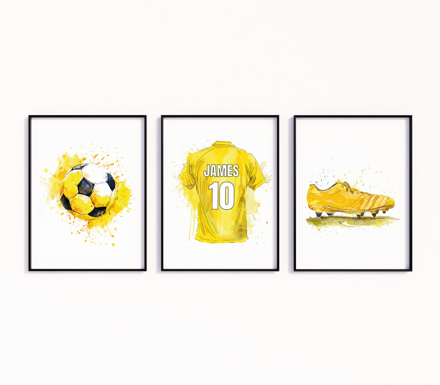 Football Prints, Boys Prints, Boys Bedroom Prints Boys Room  Decor, Personalised Football Prints, Yellow Football Prints, Soccer Print Decor