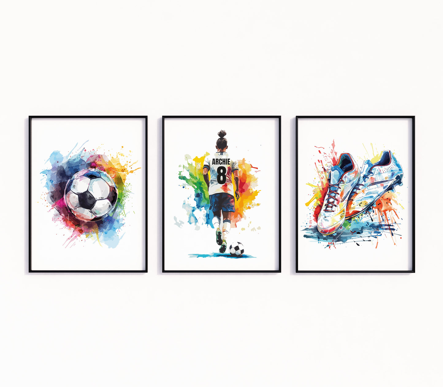 Personalised Football Prints Boys Bedroom Decor