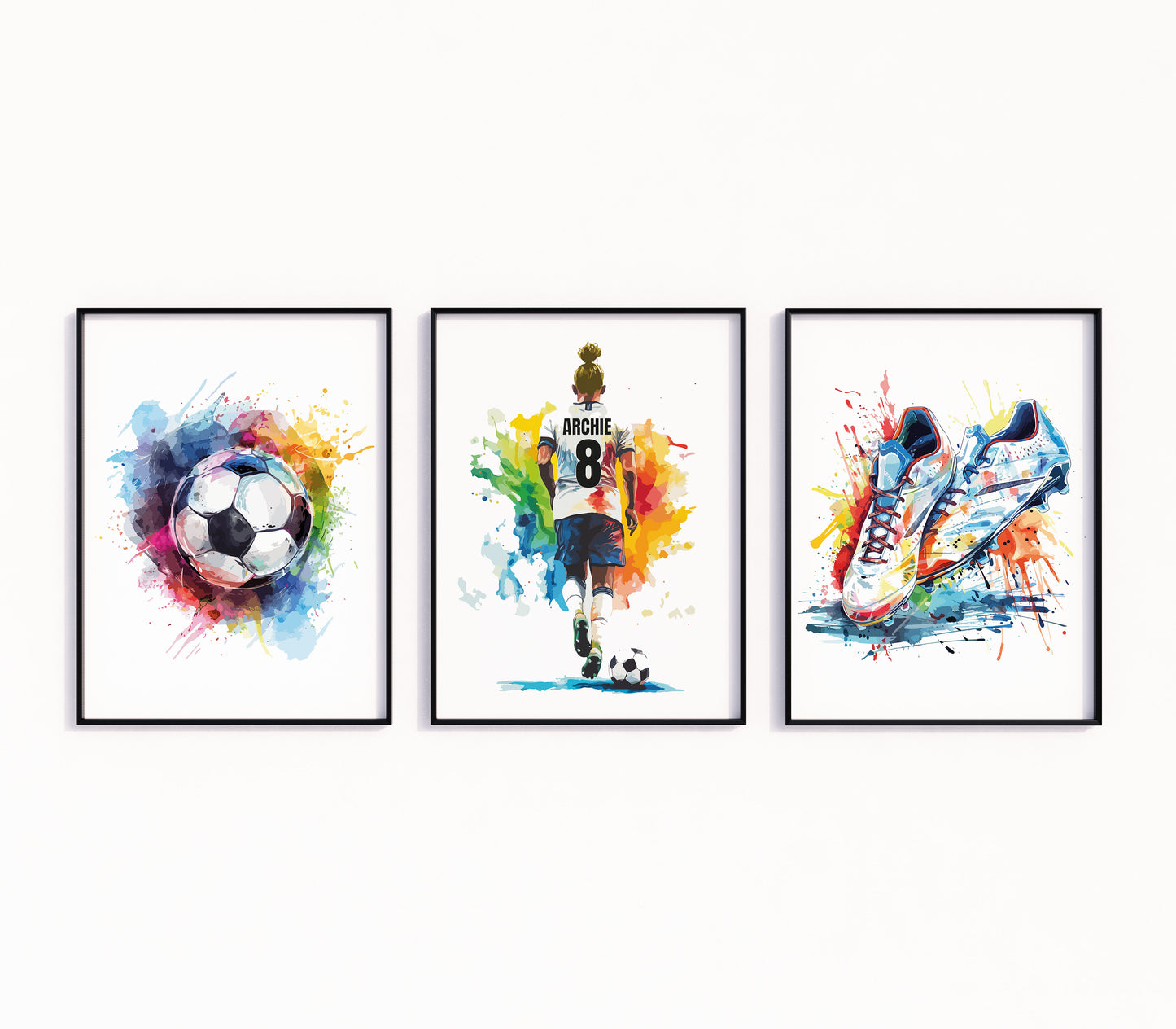 Personalised Football Prints Boys Bedroom Decor