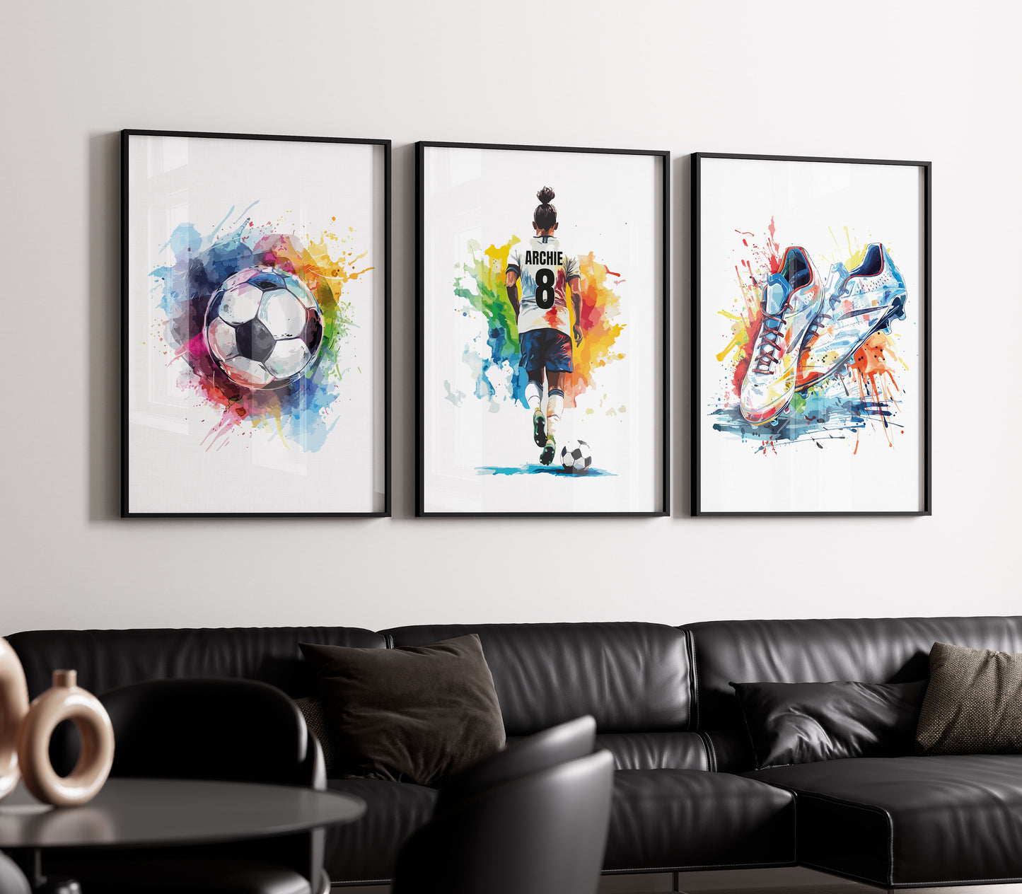 Personalised Football Prints Boys Bedroom Decor