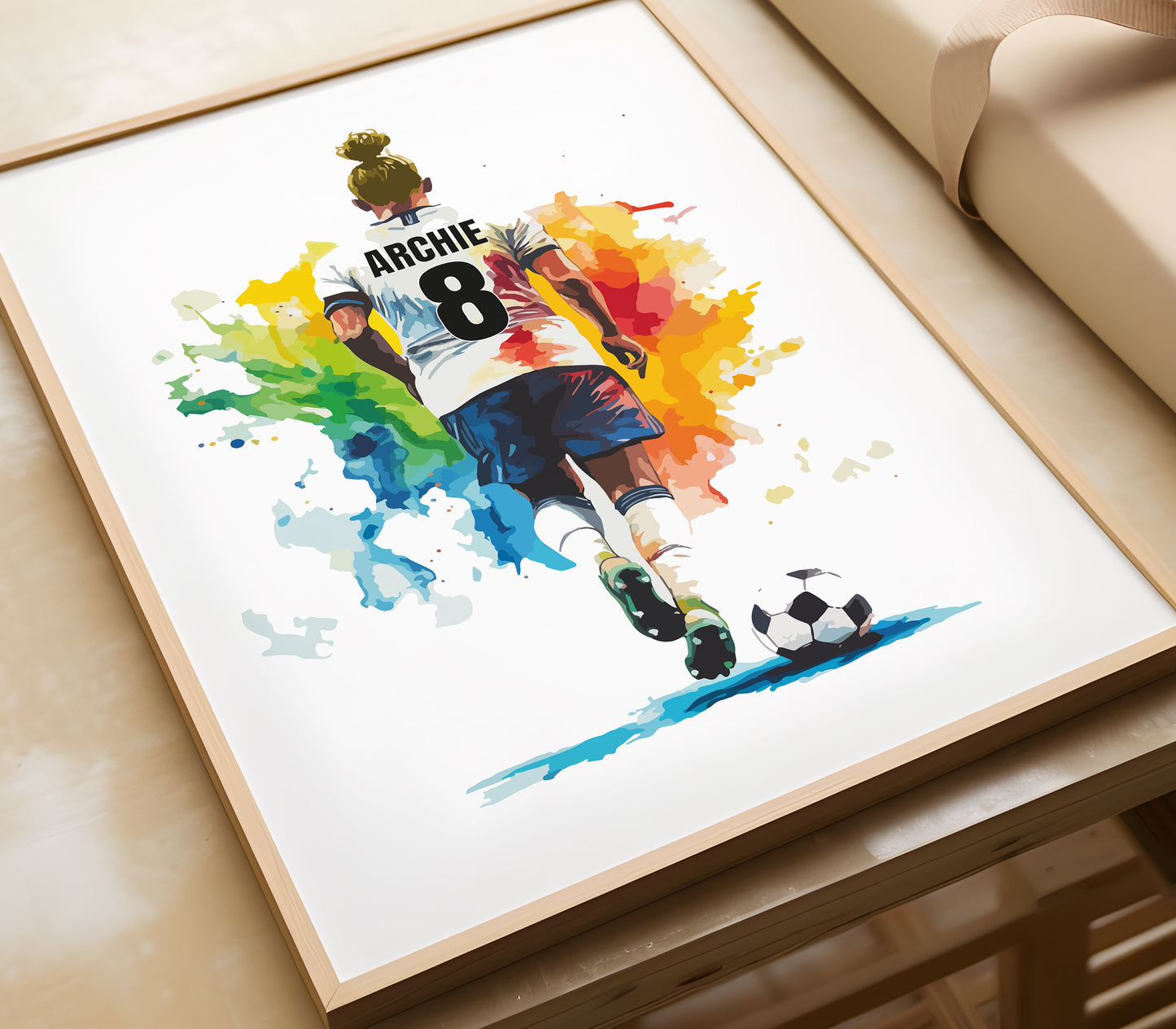 Personalised Football Prints Boys Bedroom Decor