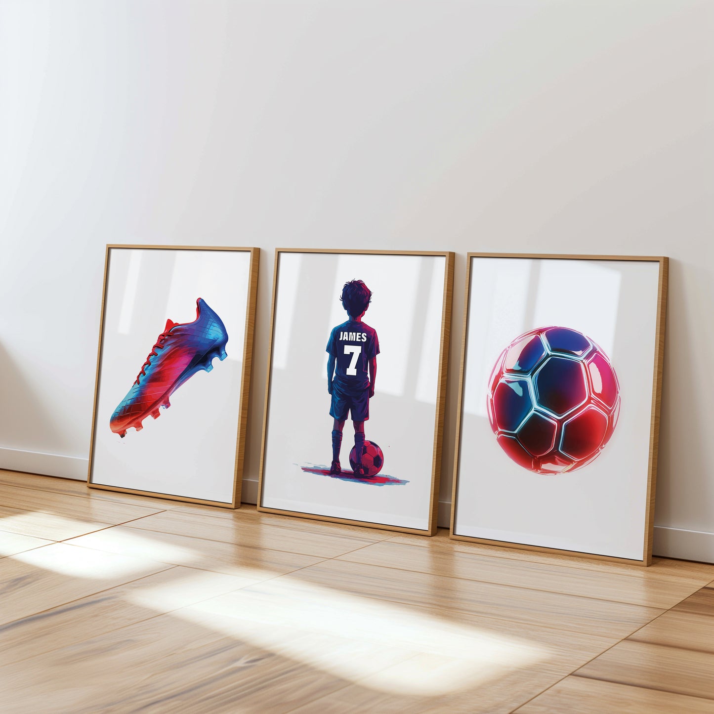 Personalised Neon Football Wall Art Prints