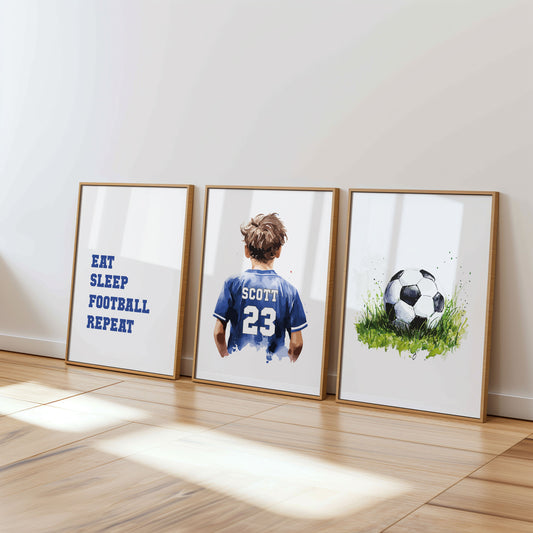 Personalised Football Prints For Boys Bedroom