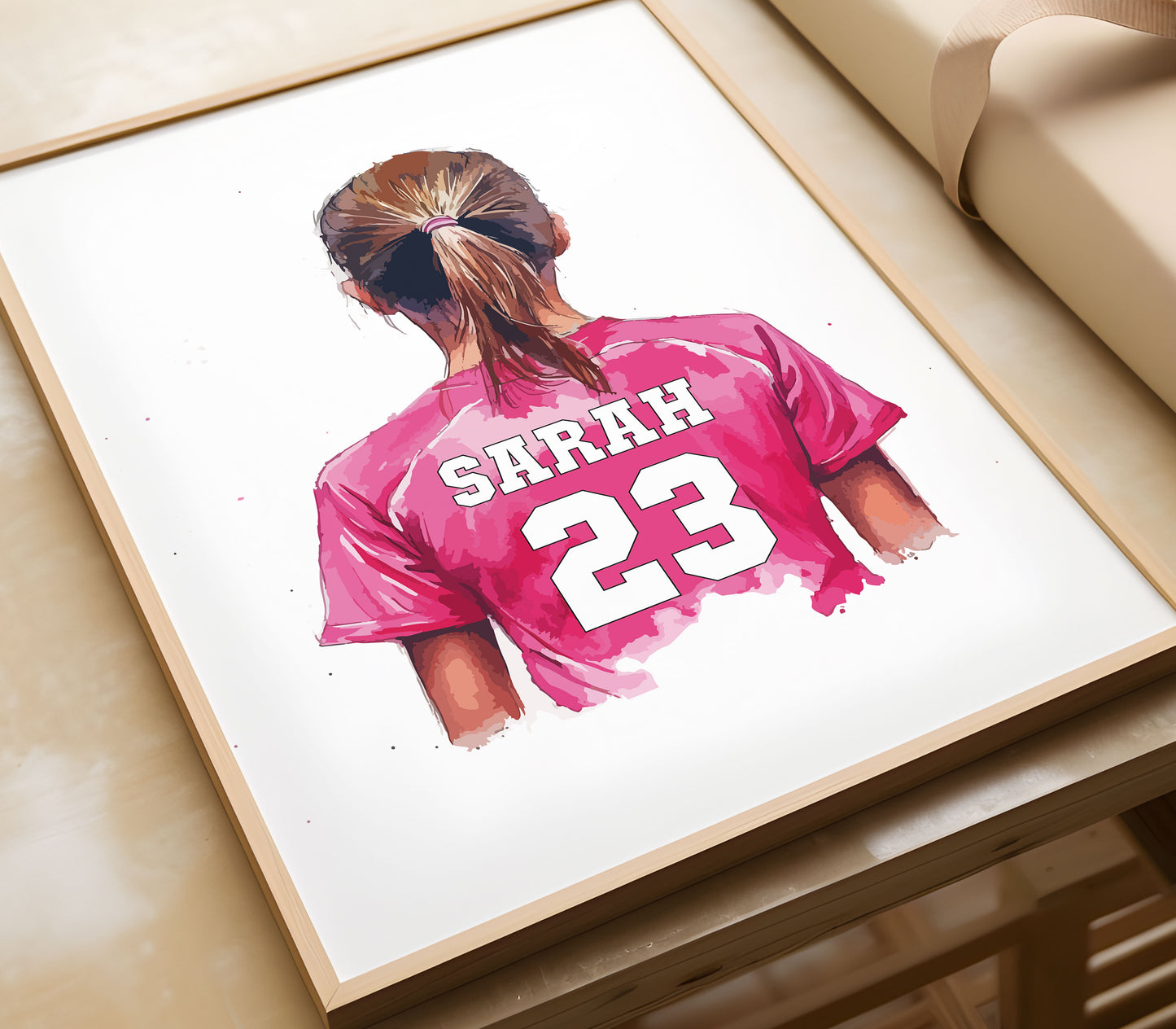 Personalised Football Prints For Girls Bedroom