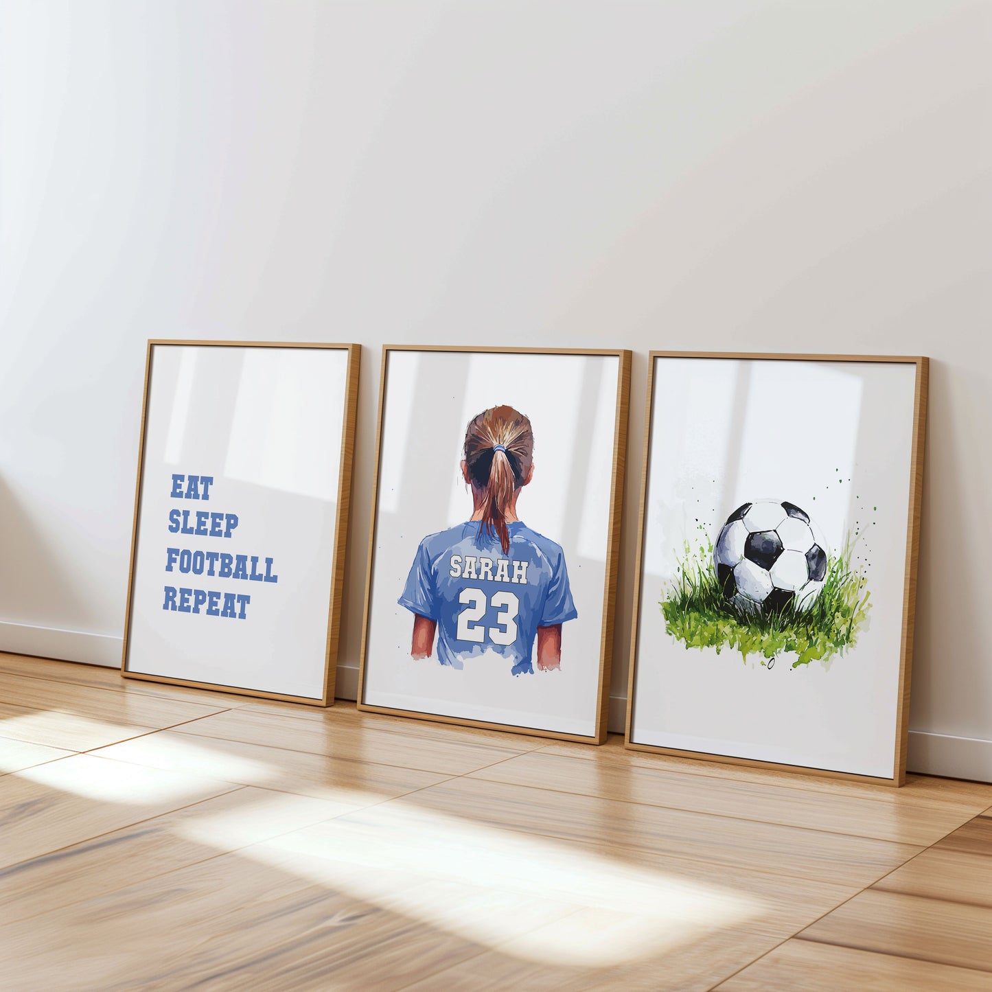 Personalised Football Prints For Girls Bedroom