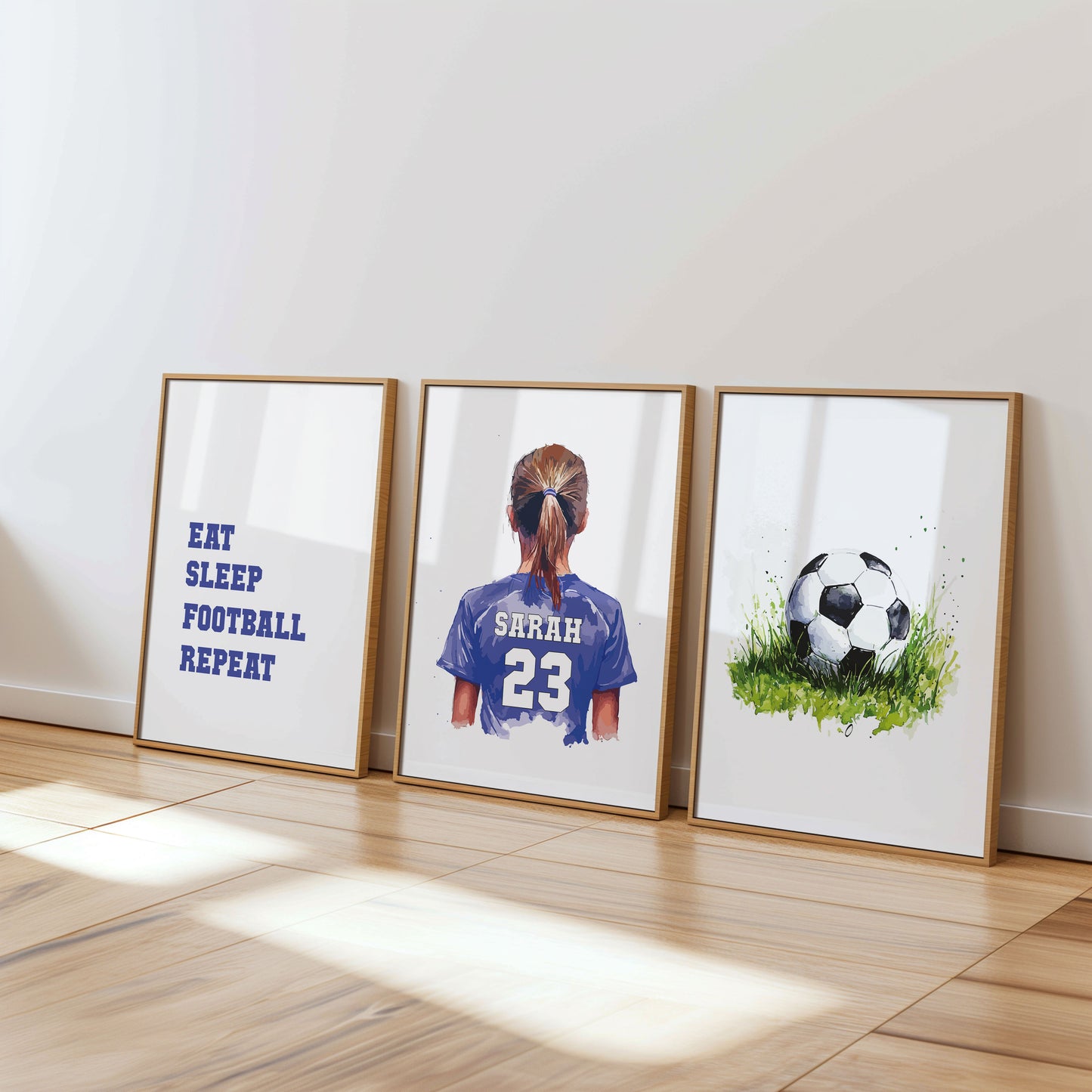 Personalised Football Prints For Girls Bedroom