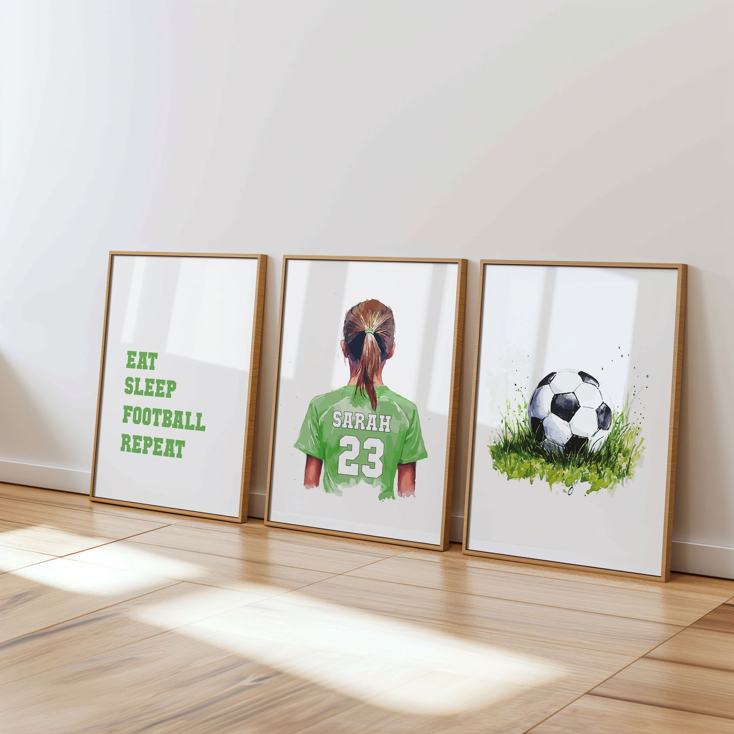 Personalised Football Prints For Girls Bedroom