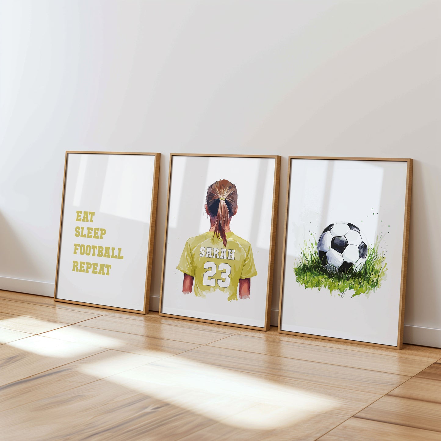 Personalised Football Prints For Girls Bedroom