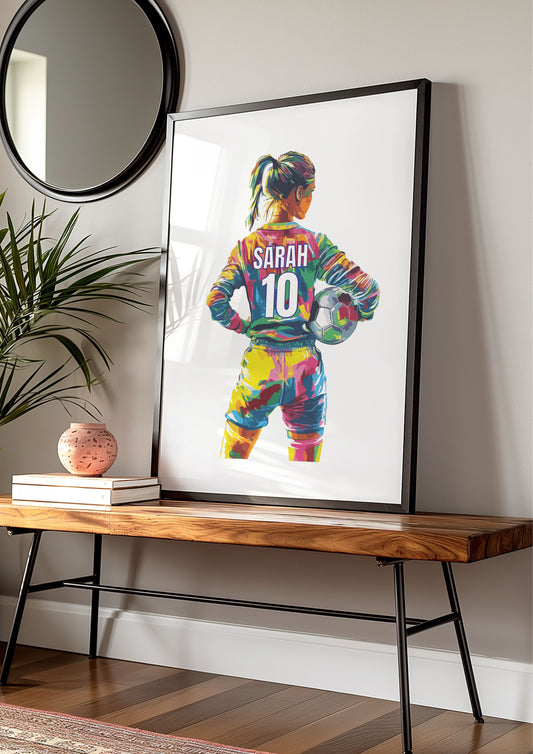 Personalised Football Goalie Wall Art Print