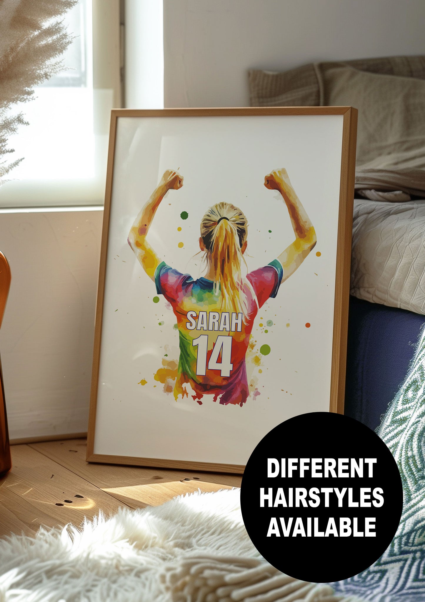 Personalised Football Shirt Wall Art Prints Personalised Football Prints Girls Bedroom Decor, Kid Bedroom Football Decor, Footballer Gifts