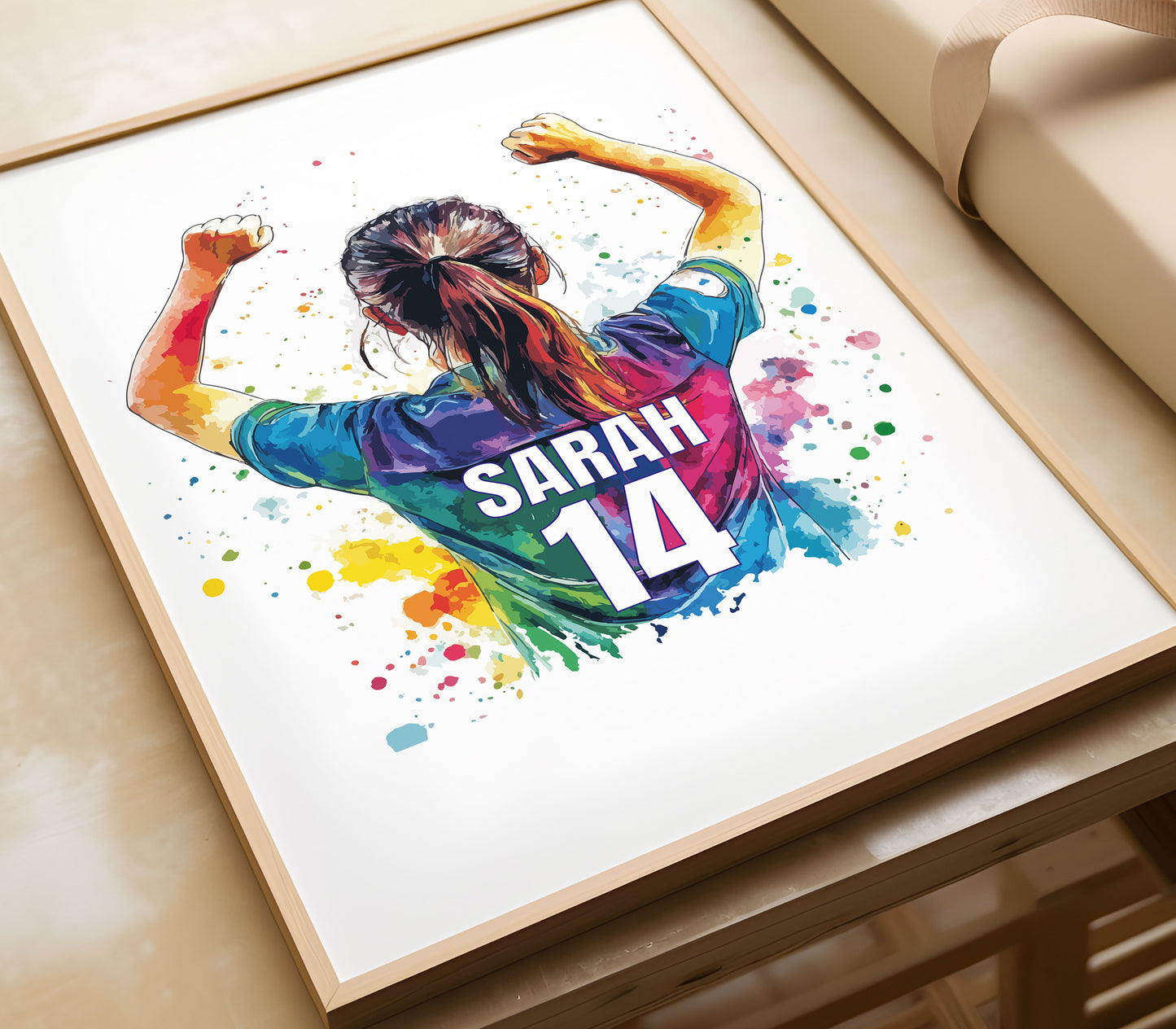 Personalised Football Shirt Wall Art Prints Personalised Football Prints Girls Bedroom Decor, Kid Bedroom Football Decor, Footballer Gifts