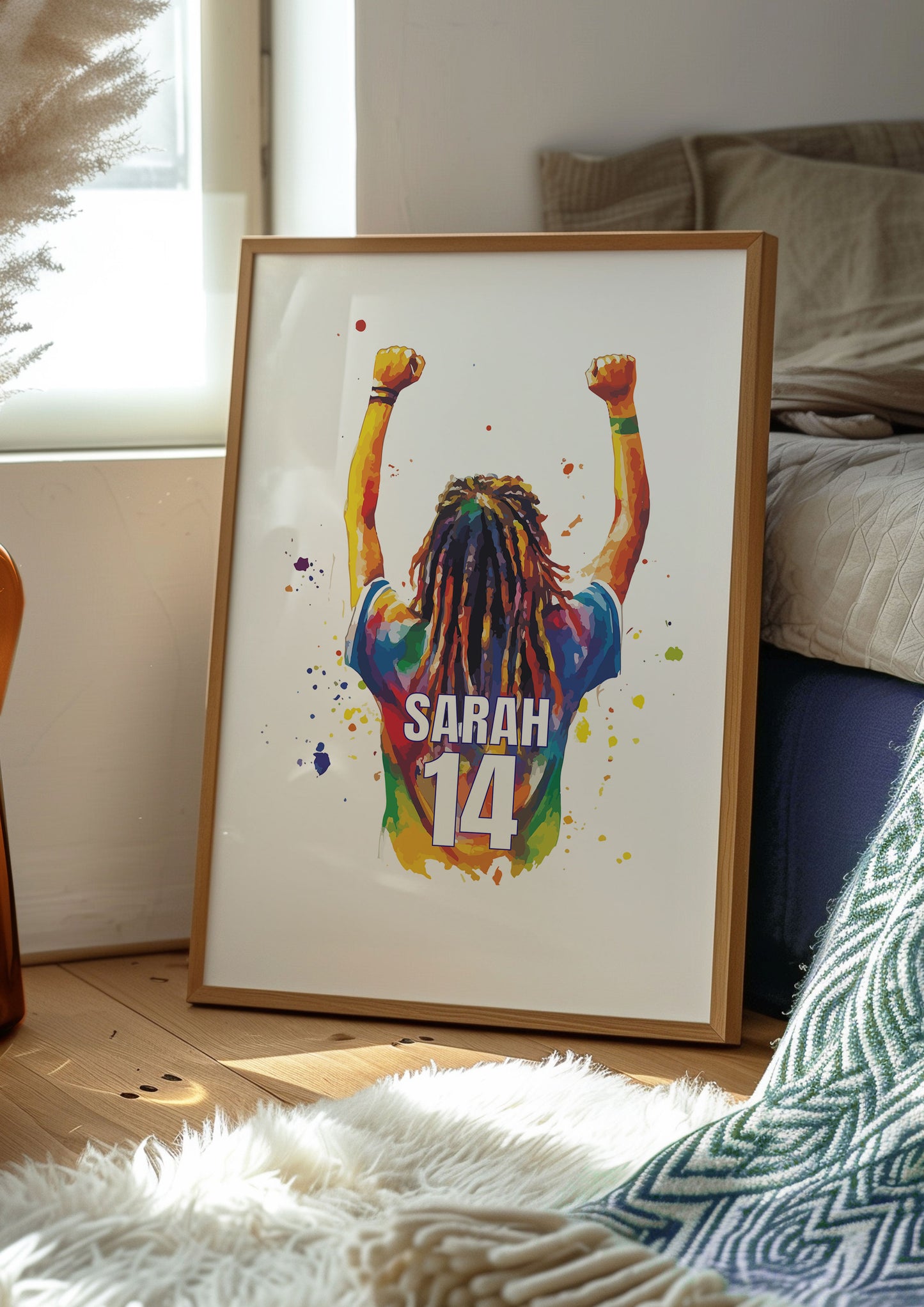 Personalised Football Shirt Wall Art Prints Personalised Football Prints Girls Bedroom Decor, Kid Bedroom Football Decor, Footballer Gifts