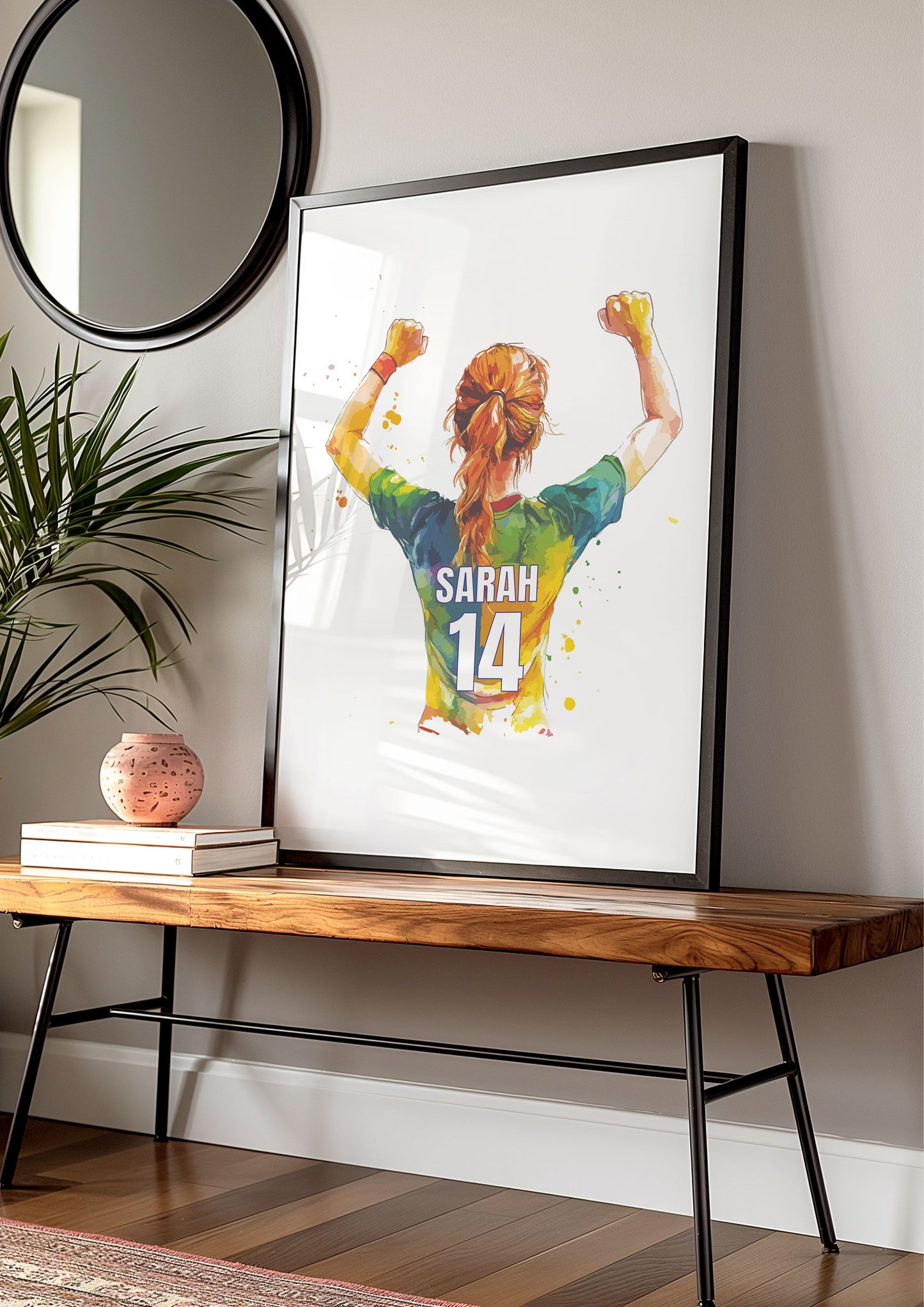 Personalised Football Shirt Wall Art Prints Personalised Football Prints Girls Bedroom Decor, Kid Bedroom Football Decor, Footballer Gifts