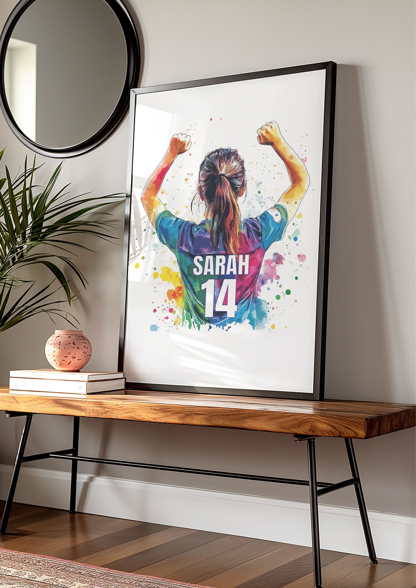 Personalised Football Shirt Wall Art Prints Personalised Football Prints Girls Bedroom Decor, Kid Bedroom Football Decor, Footballer Gifts