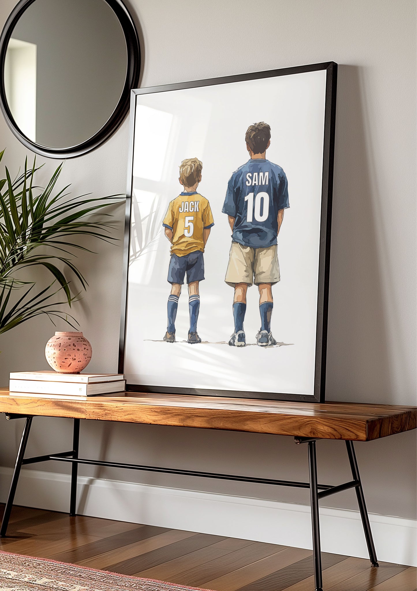 Personalised Football Print With 2 Boys