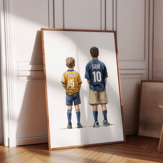 Personalised Football Print With 2 Boys