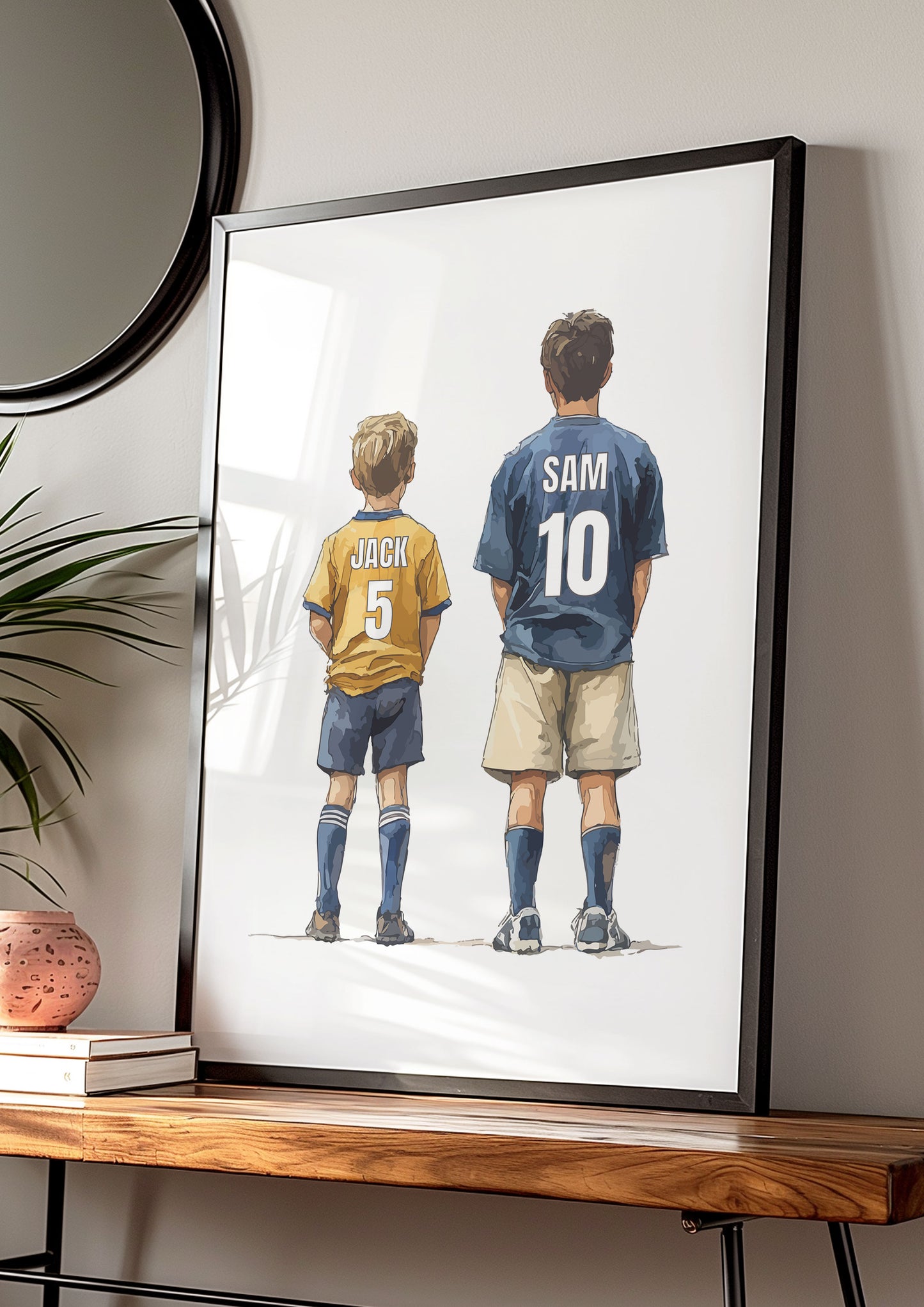 Personalised Football Print With 2 Boys