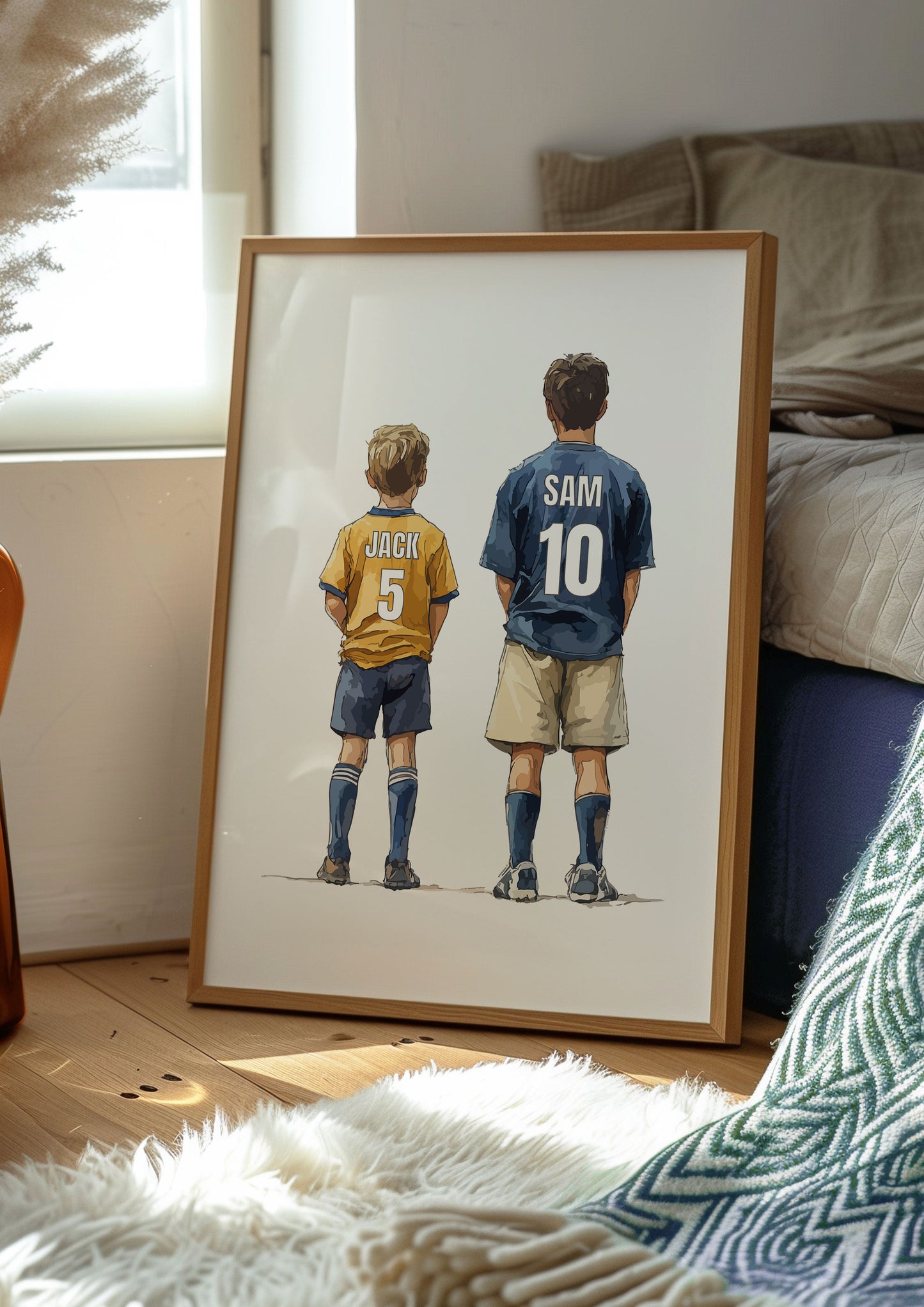 Personalised Football Print With 2 Boys