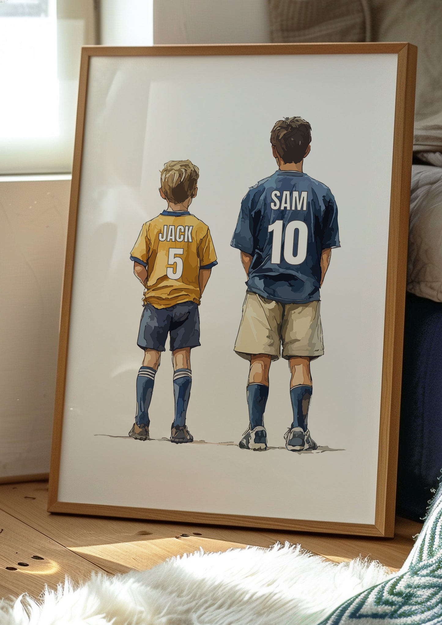 Personalised Football Print With 2 Boys