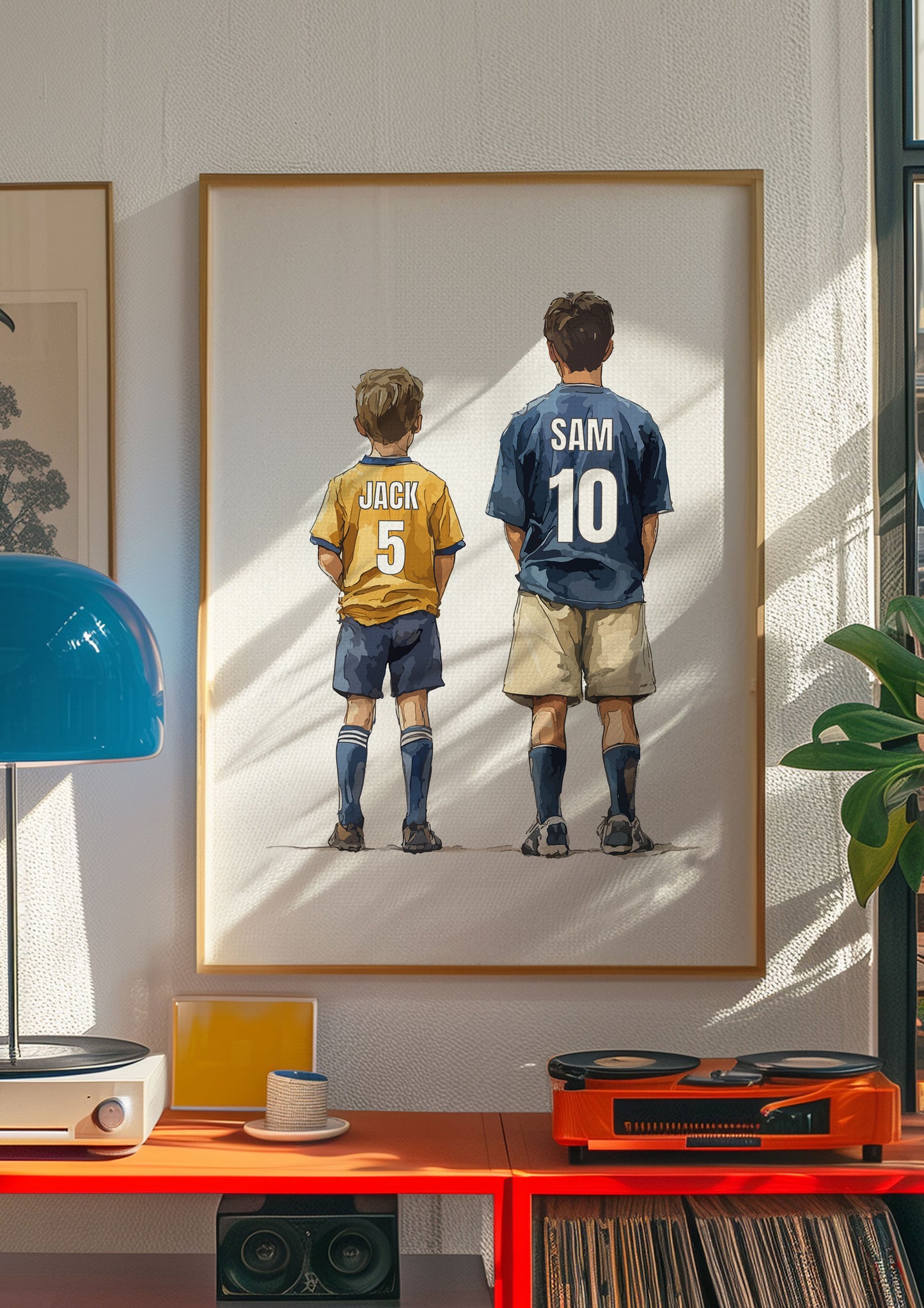 Personalised Football Print With 2 Boys