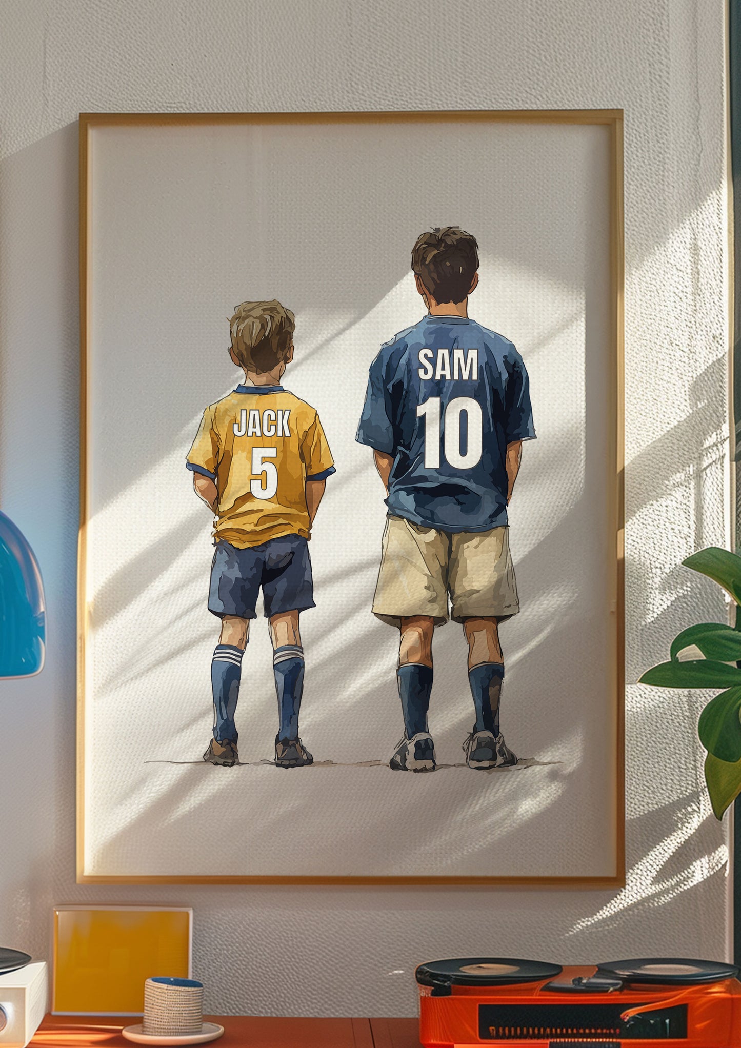 Personalised Football Print With 2 Boys