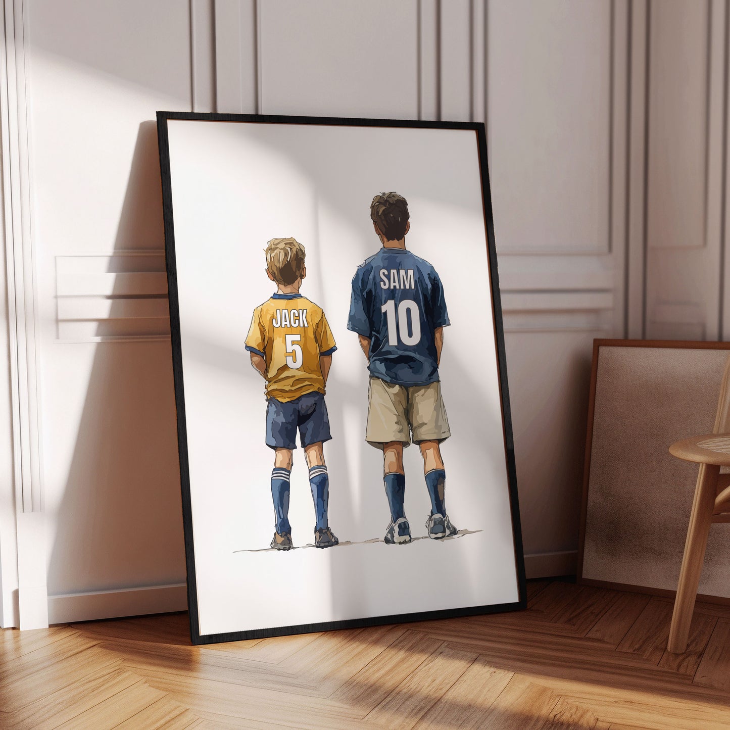 Personalised Football Print With 2 Boys