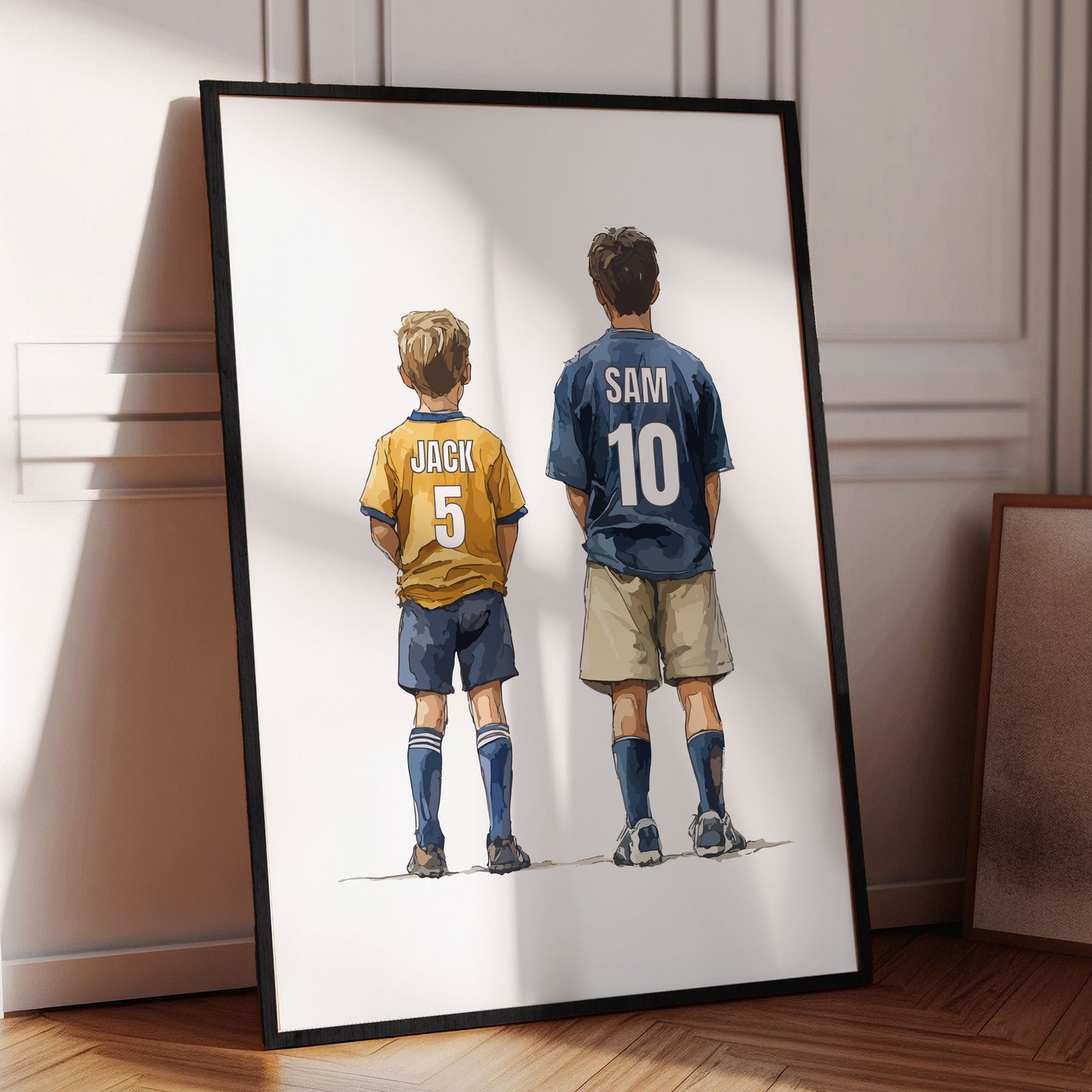 Personalised Football Print With 2 Boys