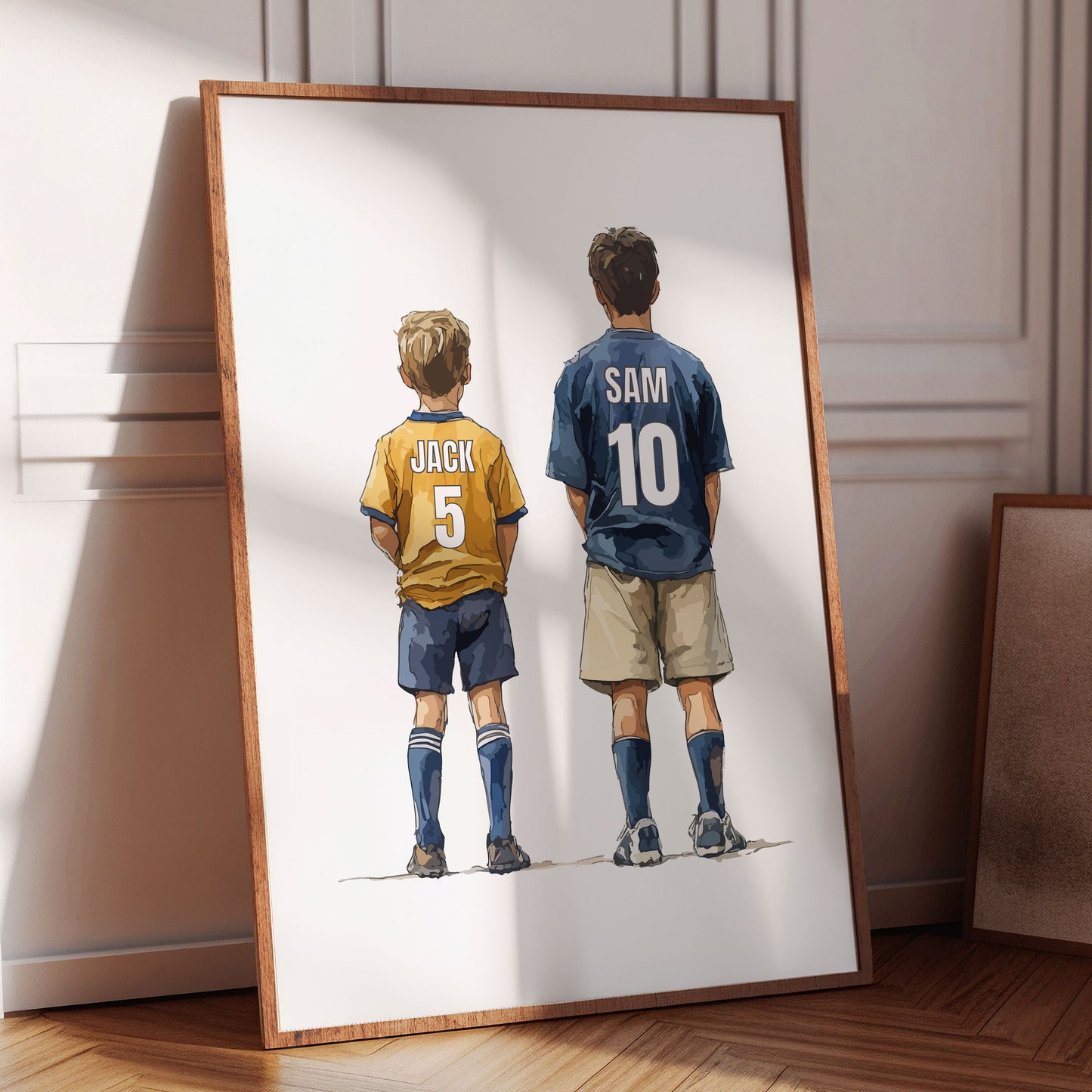 Personalised Football Print With 2 Boys