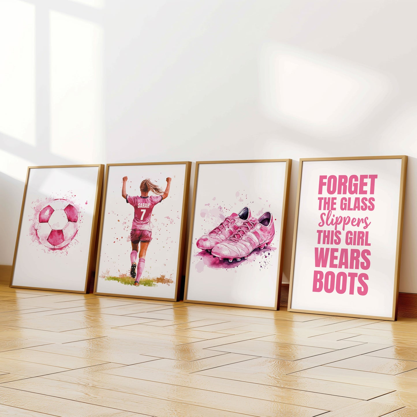 Pink Football Prints For Girls Bedroom