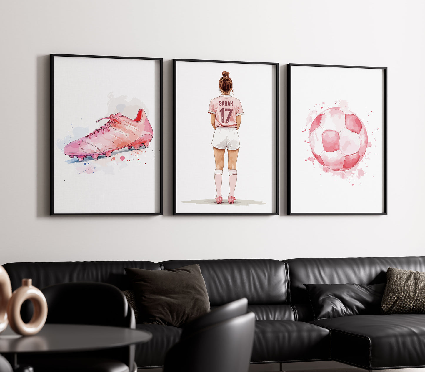 Personalised Girls Football Print Set