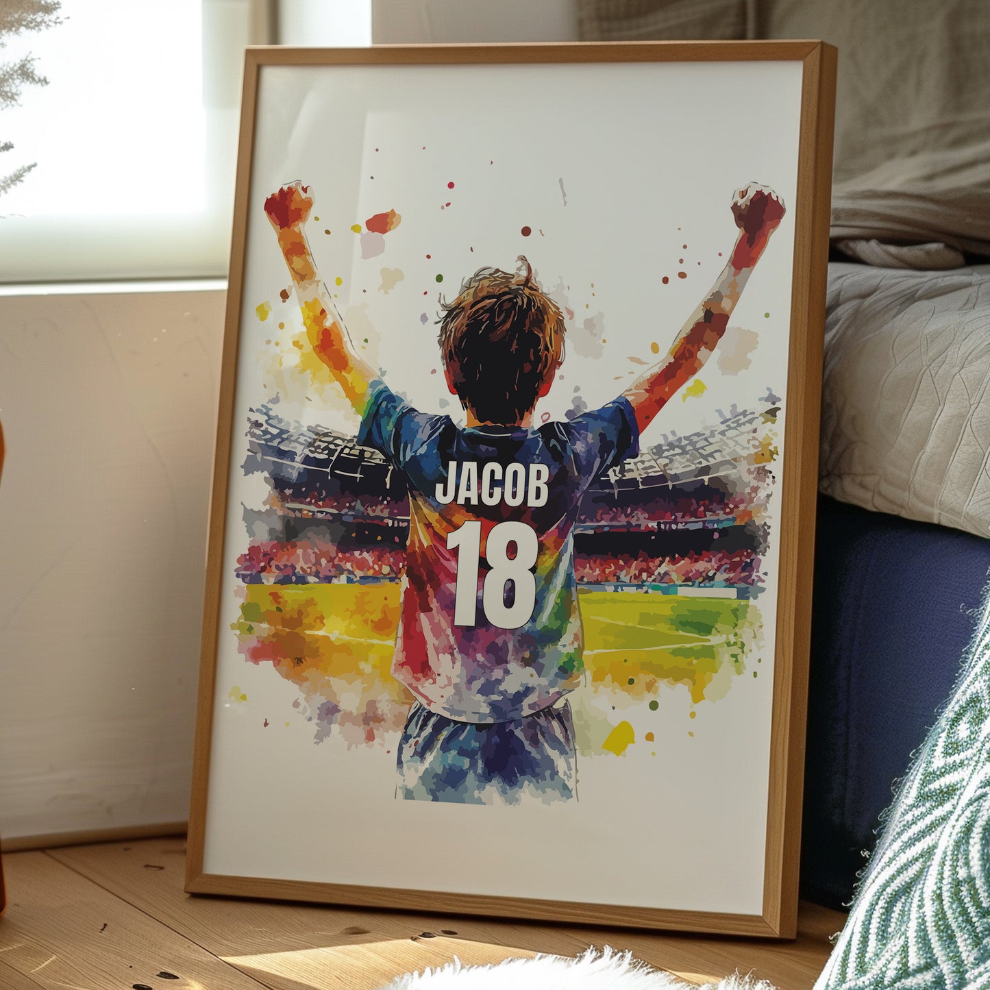 Football Print For Boys Bedroom