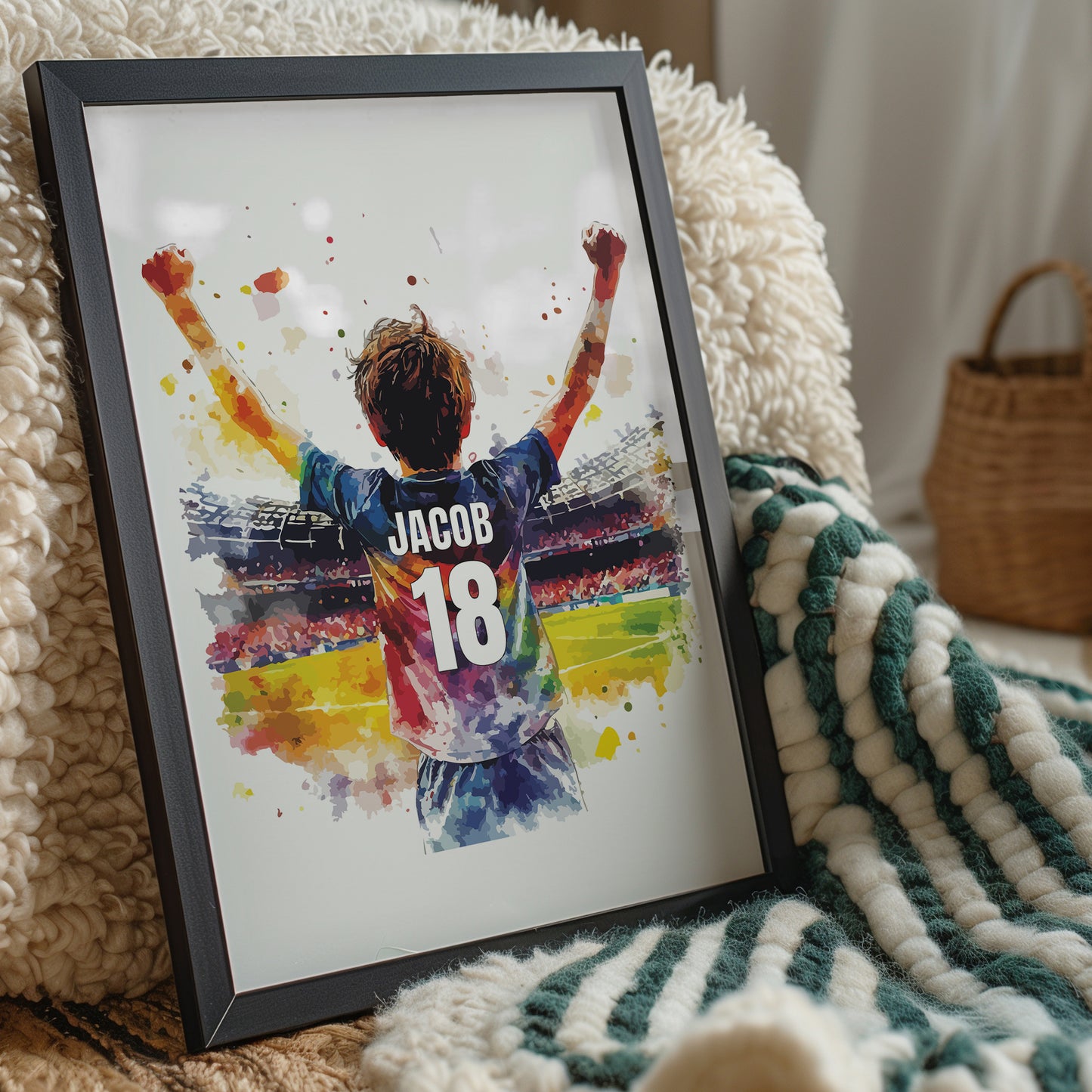 Football Print For Boys Bedroom